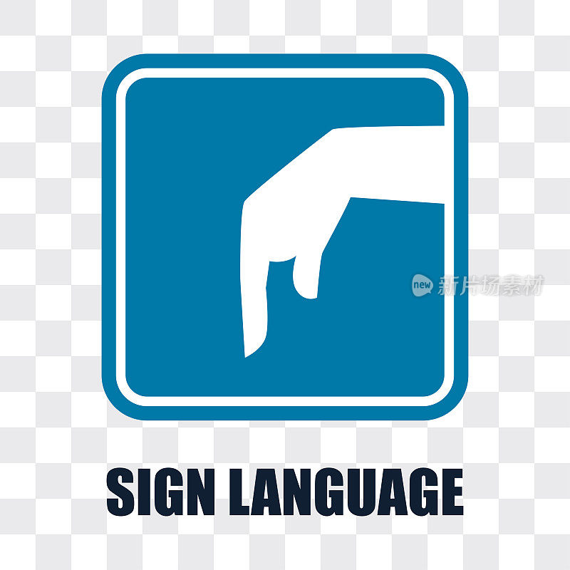 hand with sign language gesture on transparent background